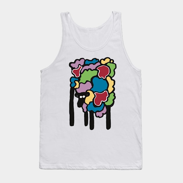 Multicoloured Sheep Tank Top by Shadoodles